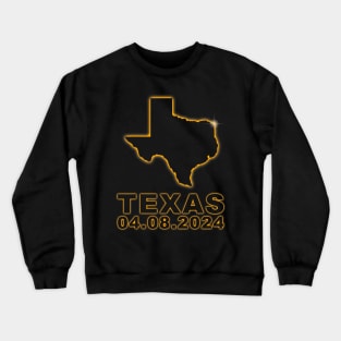 Total Solar Eclipse April 8 2024 Texas Path Of Totality Crewneck Sweatshirt